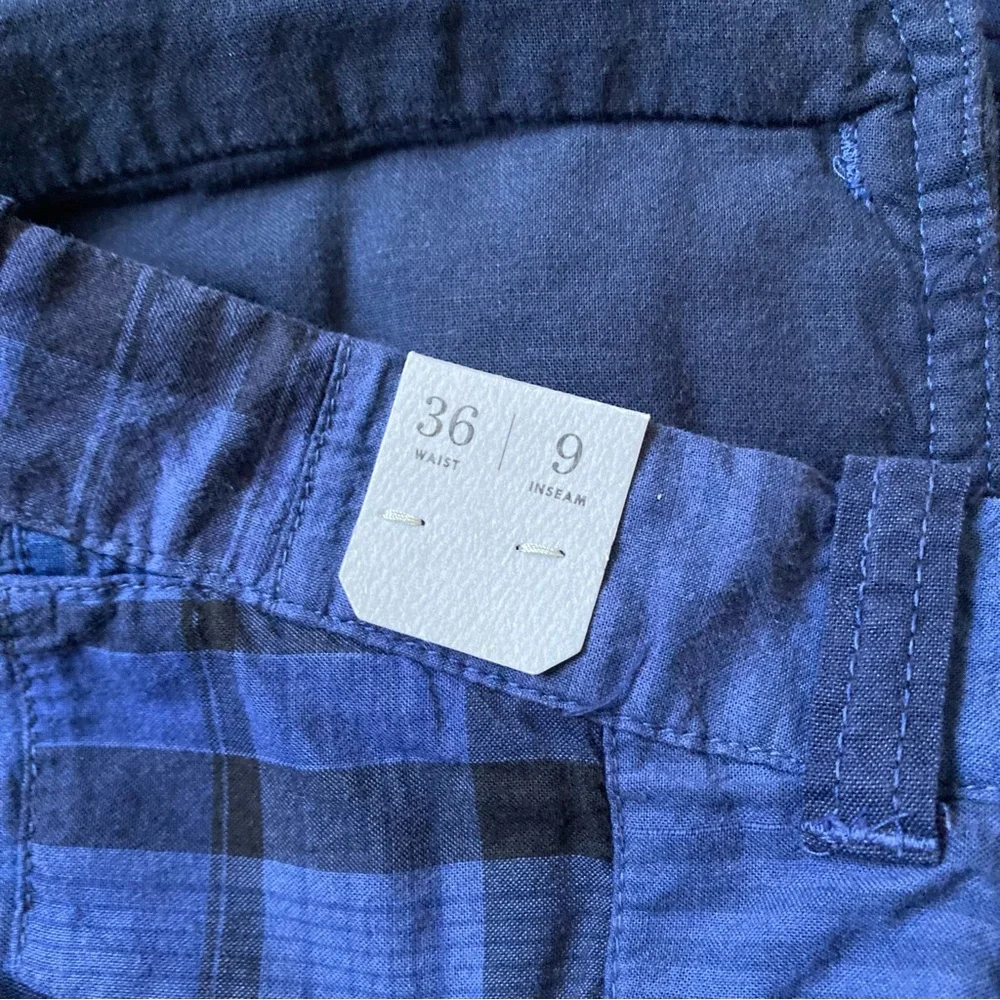 J.Crew Men’s Patchwork Plaid Shorts in Navy Blue